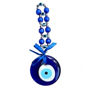 Blue Evil Eye Beaded wall decor piece